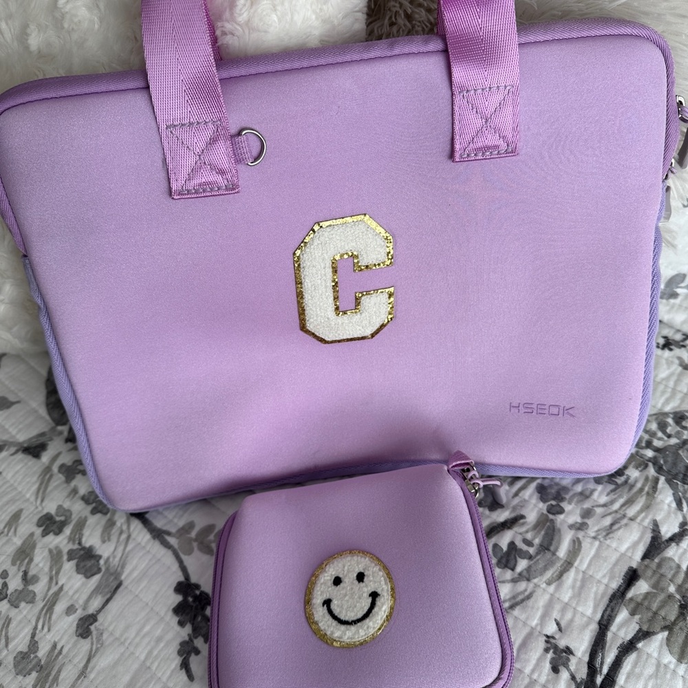 Lavender Laptop Bag Set for Women